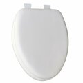 Jones Stephens Deluxe Soft Seat w/ Wood Core, White, Elongated Closed Front w/ Cover and Adjustable QuicKlean Hinge 153637